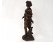 young man bronze sculpture palm branches signed Moreau nineteenth century