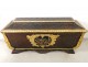 Safe Venetian polychrome wood coat of arms embossed leather golden Venice Italy XVIIè
