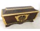 Safe Venetian polychrome wood coat of arms embossed leather golden Venice Italy XVIIè