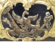 Safe Venetian polychrome wood coat of arms embossed leather golden Venice Italy XVIIè