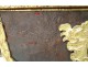 Safe Venetian polychrome wood coat of arms embossed leather golden Venice Italy XVIIè