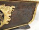 Safe Venetian polychrome wood coat of arms embossed leather golden Venice Italy XVIIè