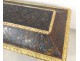 Safe Venetian polychrome wood coat of arms embossed leather golden Venice Italy XVIIè
