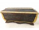 Safe Venetian polychrome wood coat of arms embossed leather golden Venice Italy XVIIè