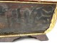Safe Venetian polychrome wood coat of arms embossed leather golden Venice Italy XVIIè