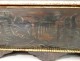 Safe Venetian polychrome wood coat of arms embossed leather golden Venice Italy XVIIè