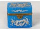 box casket Charles X opaline blue enameled gilt flowers nineteenth century