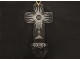 Stoup cross cut crystal Baccarat France chalice monogram JHS twentieth