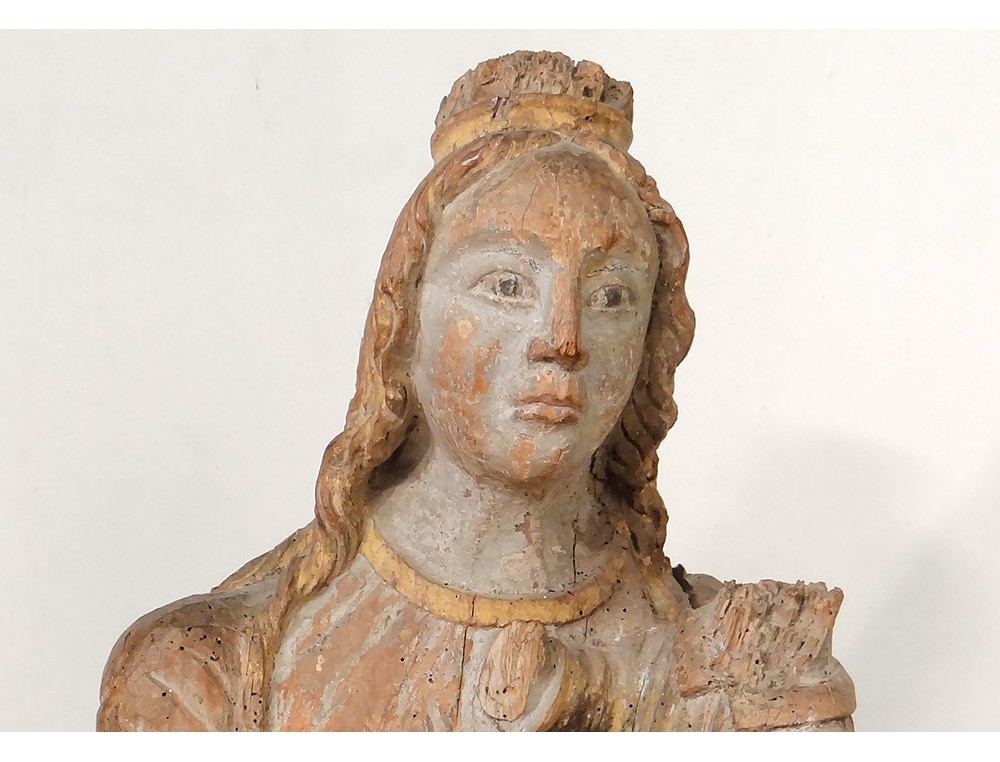 religious statue Virgin and Child Jesus carved sixteenth century wood