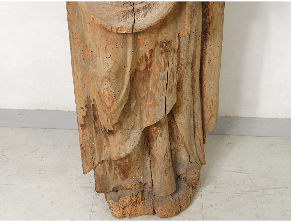 religious statue Virgin and Child Jesus carved sixteenth century wood