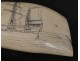 Scrimshaw whale tooth walrus ivory engraved nineteenth boat sailing ship