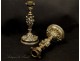 Pair of bronze candlesticks four seasons nineteenth