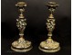 Pair of bronze candlesticks four seasons nineteenth