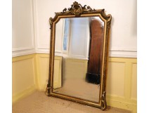 Mirror Louis XV giltwood frame, Napoleon III, 19th