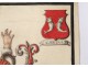 blazon vellum Arms Cabeliau Van der Keessel Mol Flemish Holland XVIIIè