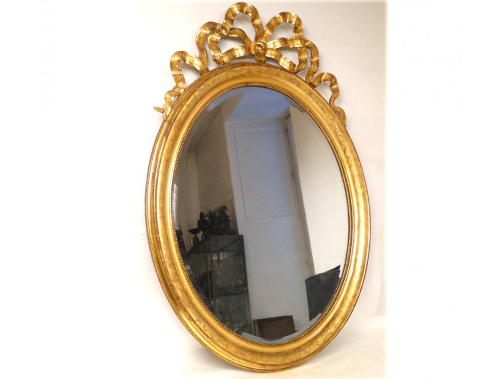 Mirror Louis XVI gilt wood frame, Napoleon III, 19th