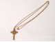 Cross pendant chain jewelry solid gold 18-carat gold 8,53gr twentieth century