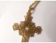 Cross pendant chain jewelry solid gold 18-carat gold 8,53gr twentieth century