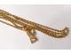 Cross pendant chain jewelry solid gold 18-carat gold 8,53gr twentieth century