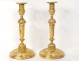 candlesticks Pair of Louis XVI gilt bronze candlesticks torches eighteenth century