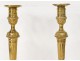 candlesticks Pair of Louis XVI gilt bronze candlesticks torches eighteenth century