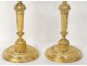 candlesticks Pair of Louis XVI gilt bronze candlesticks torches eighteenth century