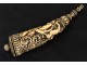 Powder horn ivory Weapons France lilies 18th cherubs hunting wild boar