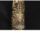 Powder horn ivory Weapons France lilies 18th cherubs hunting wild boar