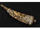 Powder horn ivory Weapons France lilies 18th cherubs hunting wild boar