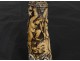 Powder horn ivory Weapons France lilies 18th cherubs hunting wild boar