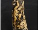 Powder horn ivory Weapons France lilies 18th cherubs hunting wild boar