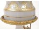 Oil Lamp opaline white Baccarat gilt bronze Napoleon III nineteenth