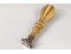 Silver metal stamp seal carved handle nineteenth century monogram