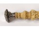 Silver metal stamp seal carved handle nineteenth century monogram