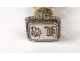 Silver metal stamp seal carved handle nineteenth century monogram