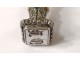 Silver metal stamp seal carved handle nineteenth century monogram