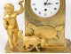 Clock bronze Remember Love angel dog fidelity Empire XIXth