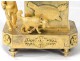 Clock bronze Remember Love angel dog fidelity Empire XIXth