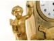 Clock bronze Remember Love angel dog fidelity Empire XIXth