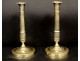 Pair of bronze candlestick first Empire nineteenth