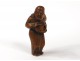 Netsuke carved wood character man Meiji Japan XIX