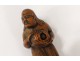 Netsuke carved wood character man Meiji Japan XIX
