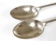 Pair spoons solid silver punch goldsmith Vannes Moreau 144G XVIII