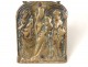 bas-relief bronze plaque kiss peace osculatoire Virgin Child Jesus XV