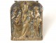 bas-relief bronze plaque kiss peace osculatoire Virgin Child Jesus XV