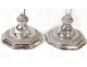pair solid silver candlesticks Farmers General 18th Vannes arms blazon
