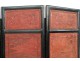 Chinese screen 4 leaves Cinnabar lacquer Cormomandel characters signed 19th