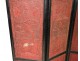 Chinese screen 4 leaves Cinnabar lacquer Cormomandel characters signed 19th