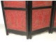 Chinese screen 4 leaves Cinnabar lacquer Cormomandel characters signed 19th