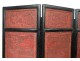Chinese screen 4 leaves Cinnabar lacquer Cormomandel characters signed 19th